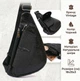 Сумка слинг через плечо мужская из натуральная кожи Vintage leather-20696 Черная - изображение 11