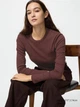 Лонгслив длинный женский Uniqlo 184201004 S Коричневый (1159864937) - изображение 1