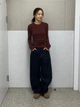 Лонгслив длинный женский Uniqlo 184201004 S Коричневый (1159864937) - изображение 2