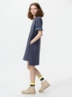 Платье миди осеннее женское Uniqlo 286328893 L Синее (1159987696) - изображение 2