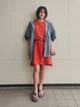 Платье миди осеннее женское Uniqlo 902721097 L Оранжевое (1159974128) - изображение 3
