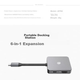 JD Jingzao USB Type-C 6-в-1 док-станция для iPad/Apple MacBook, HDMI-адаптер для дисплея 4K, кабель-разветвитель данных - изображение 11