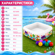 Надувний дитячий басейн Intex 57471-1 «Акваріум» квадратної форми з кульками 10 шт 159×159×50 см для малюків саду подвір'я дачі літнього відпочинку - зображення 5