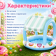 Детский надувной бассейн Bestway 52638 «Сладости» круглый 104×84 см с навесом надувным дном для малышей летнего отдыха сада дачи двора - изображение 5