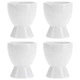 Набор подставок для яиц Excellent Houseware с ложечками фарфоровые белые 4 шт (8711295042157) - изображение 5