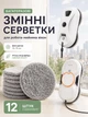 Серветки ганчірки для робота мийника вікон 12 шт VMHouse універсальні змінні комплект ганчірок круглі сірий (0306-0012) - зображення 1