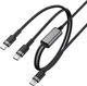 Кабель Acefast C22-02 USB-C to 2xUSB-C 100W aluminum alloy charging data cable Black (6974316285120) - изображение 2