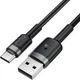Кабель Acefast C22-04, USB to Type-C, 3A, Nylon Braid, Aluminum Alloy + TPE connectors, 1.2 м Black (6974316285144) - изображение 2