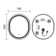 Зеркало Mixxus Premium ELLIPSE MV05-80x70-Reverse BLACK с Led Touch, Anti-fog, димером (3-6,5kK) (MP6646) - изображение 8