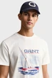 Чоловіча біла футболка GRAPHIC Gant S 2003444 - изображение 4