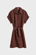 Жіноча коричнева лляна сукня SLEEVE Gant 36 4503514 - изображение 5