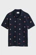 Чоловіче темно-синє поло EMBROIDERED Gant M 2014100 - изображение 6