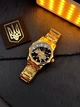 Мужские механические часы Awarder 024 «Не забуду дім» Gold-Black на металлическом браслете - изображение 4