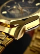 Мужские механические часы Awarder 024 «Не забуду дім» Gold-Black на металлическом браслете - изображение 5
