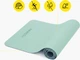 Килимок спортивний Cornix TPE для йоги та фітнесу 183 х 61 х 0.6 см Mint/Navy Blue (XR-0492) - зображення 4