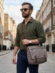 Сумка мессенджер через плечо мужская Vintage leather-21241 Серая - изображение 2