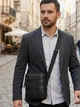 Сумка планшет через плечо мужская из натуральная кожи Vintage leather-21398 Черная - изображение 2