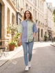 Сорочка жіноча оверсайз ASOS Design у синьо-зеленій смужці S - изображение 2