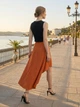 Спідниця жіноча асиметрична теракота Topshop S - изображение 5
