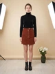 Спідниця міні жіноча ASOS Design Tall вельветова теракотова з блискавкою M - изображение 1