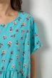Платье женское однотонное с принтом бирюзовый 214R209-6 AGER 56 (4XL-5XL) - изображение 5