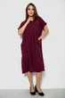Платье женское однотонное повседневное, цвет сливовый, размер XXL-XXXL FA_015200 - зображення 2