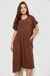 Платье женское однотонное повседневное шоколадный 214R209 AGER 52 (3XL) - изображение 2