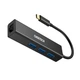 USB-хаб Choetech 4-in-1 USB-C to RJ-45 Gigabyte + 3xUSB 3.0 5Gbps Black (HUB-U02BK) - изображение 1