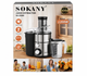 Центробежная соковыжималка SOKANY SK-03009 1200 Вт, 2 скорости, широкое загрузочное отверстие - изображение 2