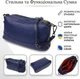 Сумка кросс боди через плечо женская из натуральная кожи Vintage leather-22137 Синяя - изображение 15