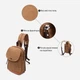 Сумка-рюкзак мужская тканевая 7 л вмещает формат А4 Vintage leather-22183 Коричневая - изображение 6