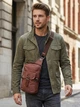 Сумка слинг через плечо мужская Vintage leather-22186 Коричневая - изображение 2