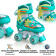 Детские раздвижные четырехколесные ролики квады SP-Sport Dino 182 размер 35-38 Green-Yellow - изображение 5