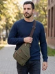 Сумка слинг через плечо мужская Vintage leather-22197 Оливковая - изображение 2
