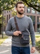 Сумка планшет через плечо мужская Vintage leather-22218 Черная - изображение 2