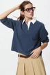 Жіноче поло з бавовни Uniqlo 48(XL) Синій (150096) - зображення 1