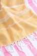 Пляжное полотенце большое Peshtemal Yellow 100х180 см турецкие легкие тонкие пляжные полотенца для пляжа и бассейна желтое - изображение 7