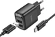 Мережевий зарядний пристрій Hoco C141A Smart dual-port charger set with cable (Type-C) Black (6942007627900) - зображення 2