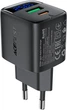 Сетевое зарядное устройство Acefast A114 PD25W GaN charger (USB-A+USB-C) with digital display Black (6974316284437) - изображение 1