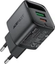 Сетевое зарядное устройство Acefast A114 PD25W GaN charger (USB-A+USB-C) with digital display Black (6974316284437) - изображение 2