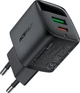 Сетевое зарядное устройство Acefast A116 PD35W GaN charger (USB-A+USB-C) with digital display Black (6974316284468) - изображение 2