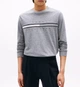 Лонгслів чоловічий Tommy Hilfiger regular fit з написом, сірого кольору, розмір M - изображение 1