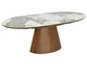 Стол обеденный раскладной в гостиную/кухню Marocco Ceramic 160(+40)х90 Signal орех/белый (МДФ/натуральный шпон/керамика) (MAROCCOBOR160) - изображение 6