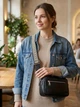 Сумка кросс боди через плечо женская из натуральная кожи Vintage leather-22343 Черная - изображение 2