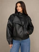 Куртка жіноча Lady Yep 30581 з екошкіри косуха оверсайз S чорна - зображення 1
