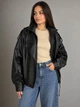 Куртка жіноча Lady Yep 30581 з екошкіри косуха оверсайз S чорна - зображення 6