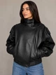 Куртка жіноча Lady Yep 30581 з екошкіри косуха оверсайз S чорна - зображення 7