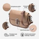 Сумка кросс боди через плечо женская из натуральная кожи Vintage leather-22440 Бежевая - изображение 16