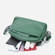 Сумка кросс боди через плечо женская из натуральная кожи Vintage leather-22651 Зеленая - изображение 11