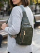Сумка слинг через плечо женская средняя Vintage leather-22745 Зеленая - изображение 2